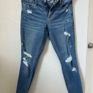 Old Navy Blue Skinny Jeans with Distressed Details